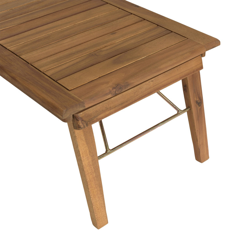 Vick - Salon De Jardin - Acacia/Rotin Synthétique - Marron/Taupe