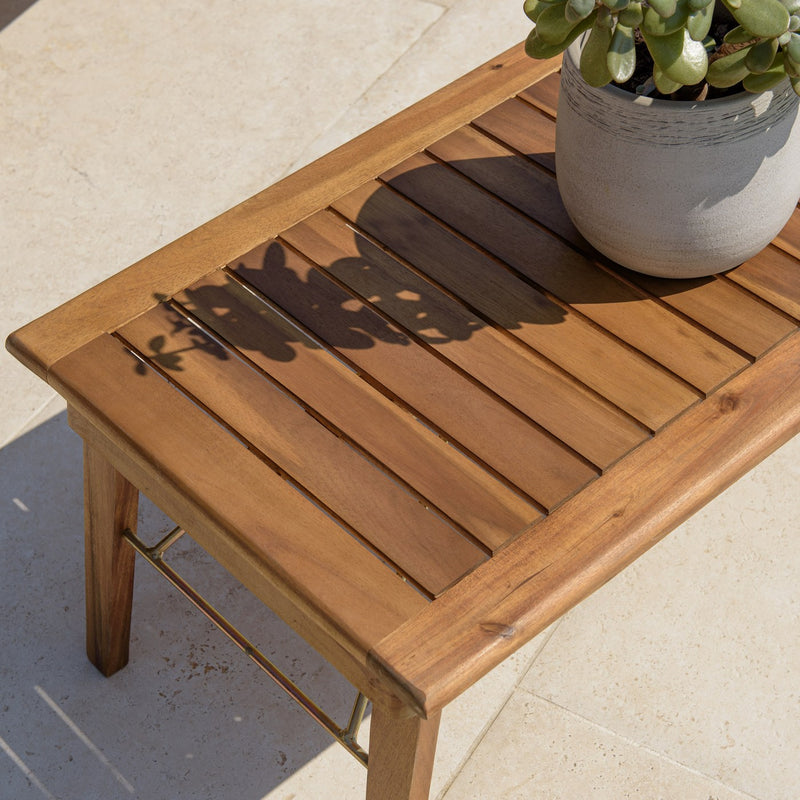 Vick - Salon De Jardin - Acacia/Rotin Synthétique - Marron/Taupe