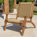 Vick - Salon De Jardin - Acacia/Rotin Synthétique - Marron/Taupe