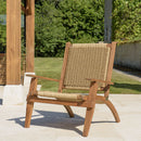 Vick - Salon De Jardin - Acacia/Rotin Synthétique - Marron/Taupe