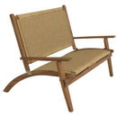 Vick - Salon De Jardin - Acacia/Rotin Synthétique - Marron/Taupe