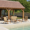 Vick - Salon De Jardin - Acacia/Rotin Synthétique - Marron/Taupe