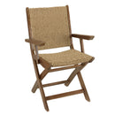 Vick - Salon De Jardin - Acacia/Rotin Synthétique - Marron/Taupe