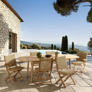 Vick - Salon De Jardin - Acacia/Rotin Synthétique - Marron/Taupe