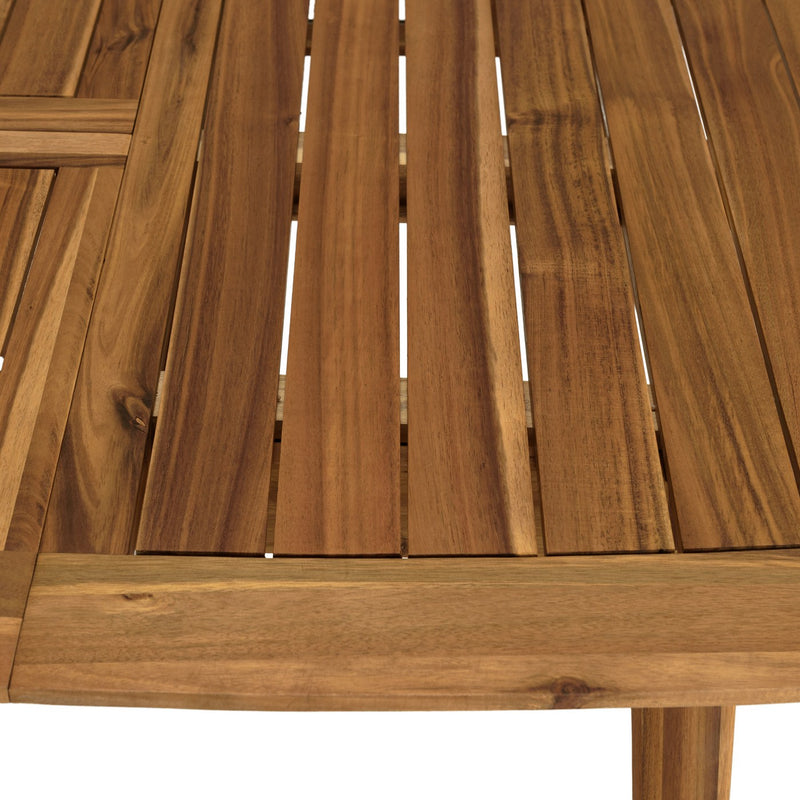 Vick - Salon De Jardin - Acacia/Rotin Synthétique - Marron/Taupe
