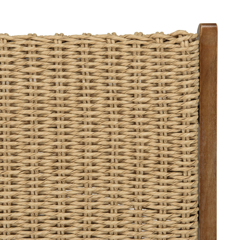 Vick - Salon De Jardin - Acacia/Rotin Synthétique - Marron/Taupe