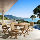 Vick - Salon De Jardin - Acacia/Rotin Synthétique - Marron/Taupe