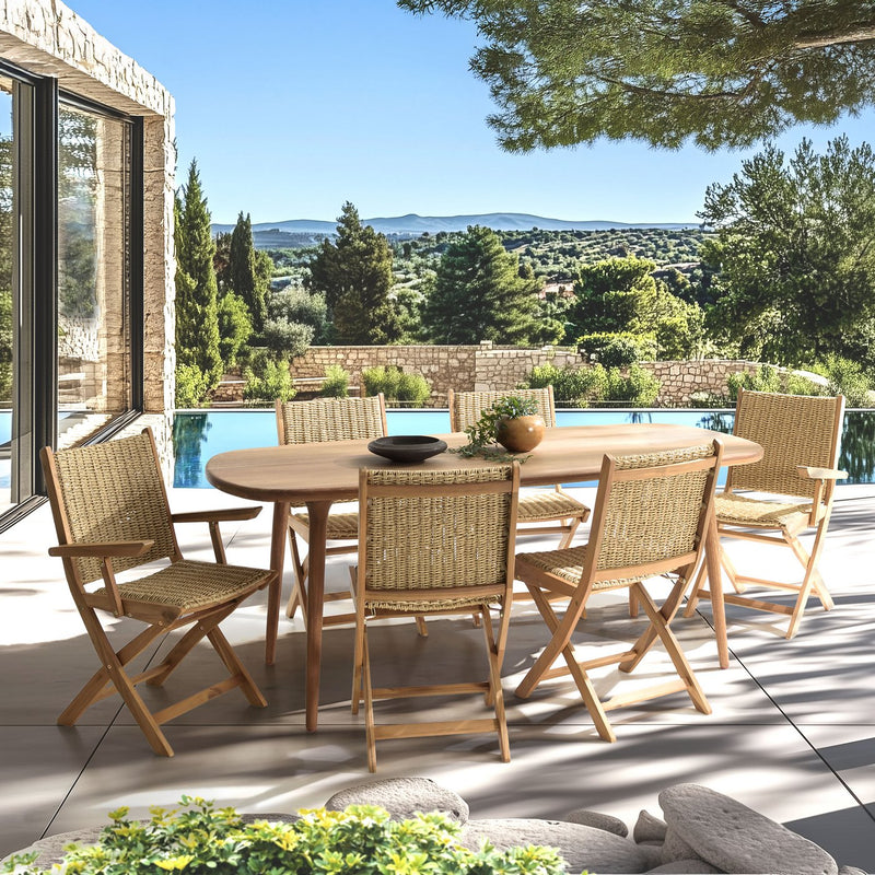Vick - Salon De Jardin - Marron/Taupe