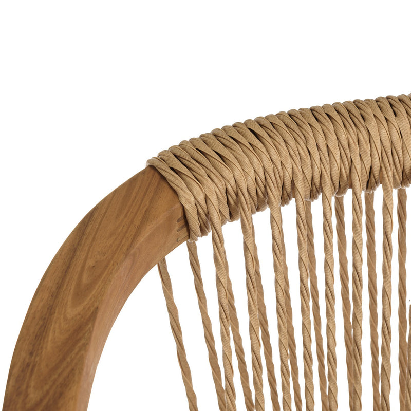 Vick - Salon De Jardin - Acacia/Angélique (Basralocus)/Rotin Synthétique - Beige/Marron