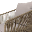 Vick - Salon De Jardin - Acier/Tissu Polyester/Rotin Synthétique/Mousse Polyuréthane/Fibre Polyester/Acacia - Taupe/Gris Anthracite