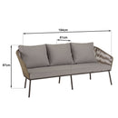Vick - Salon De Jardin - Acier/Tissu Polyester/Rotin Synthétique/Mousse Polyuréthane/Fibre Polyester/Acacia - Taupe/Gris Anthracite