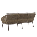 Vick - Salon De Jardin - Acier/Tissu Polyester/Rotin Synthétique/Mousse Polyuréthane/Fibre Polyester/Acacia - Taupe/Gris Anthracite