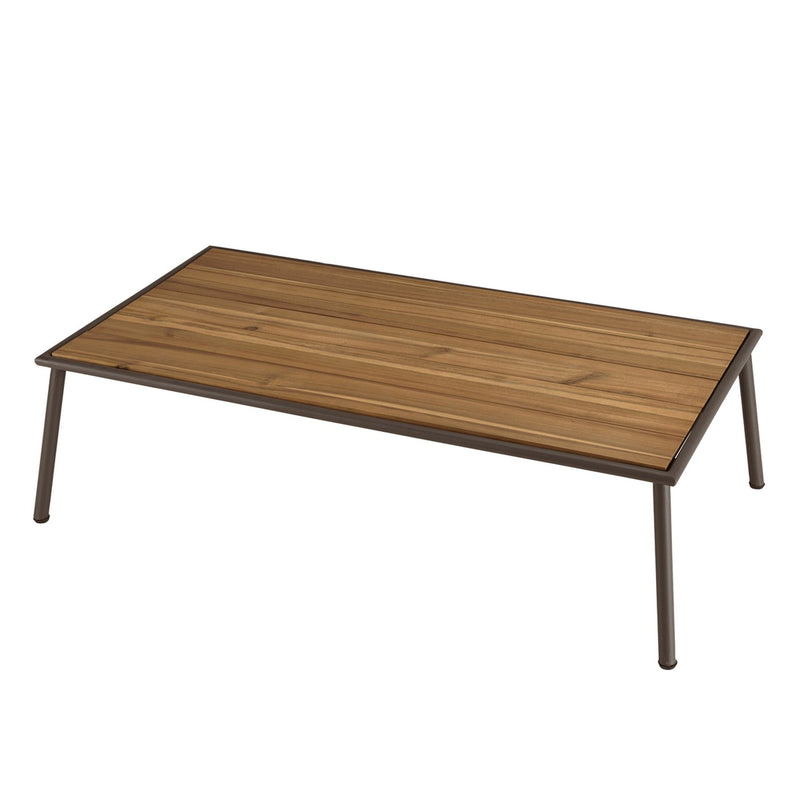Vick - Salon De Jardin - Acier/Tissu Polyester/Rotin Synthétique/Mousse Polyuréthane/Fibre Polyester/Acacia - Taupe/Gris Anthracite