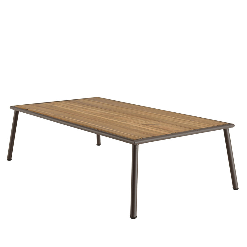 Vick - Salon De Jardin - Acier/Tissu Polyester/Rotin Synthétique/Mousse Polyuréthane/Fibre Polyester/Acacia - Taupe/Gris Anthracite