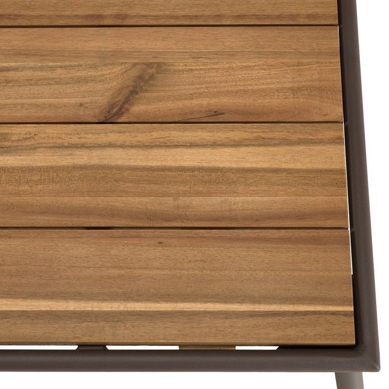 Vick - Salon De Jardin - Acier/Tissu Polyester/Rotin Synthétique/Mousse Polyuréthane/Fibre Polyester/Acacia - Taupe/Gris Anthracite