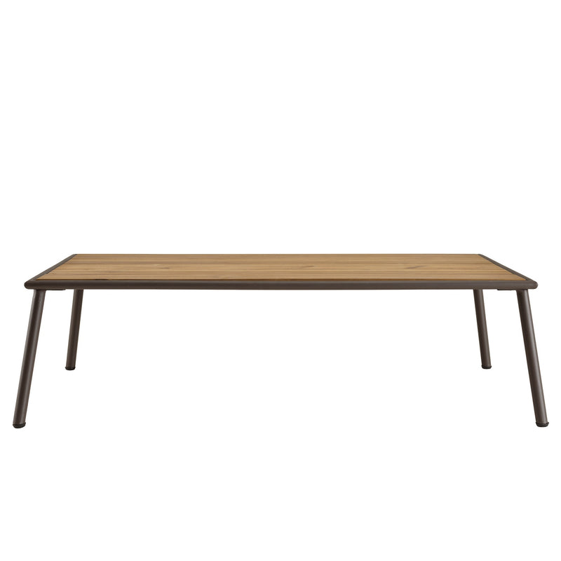 Vick - Salon De Jardin - Acier/Tissu Polyester/Rotin Synthétique/Mousse Polyuréthane/Fibre Polyester/Acacia - Taupe/Gris Anthracite