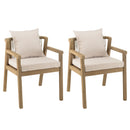 Celestin - Lot De 2 Fauteuils Jardin - Acacia/Corde Polypropylène/Tissu Polyester/Mousse Polyuréthane/Fibre Polyester - Beige/Gris/Marron