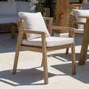 Celestin - Lot De 2 Fauteuils Jardin - Acacia/Corde Polypropylène/Tissu Polyester/Mousse Polyuréthane/Fibre Polyester - Beige/Gris/Marron