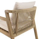 Celestin - Lot De 2 Fauteuils Jardin - Acacia/Corde Polypropylène/Tissu Polyester/Mousse Polyuréthane/Fibre Polyester - Beige/Gris/Marron