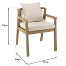 Celestin - Lot De 2 Fauteuils Jardin - Acacia/Corde Polypropylène/Tissu Polyester/Mousse Polyuréthane/Fibre Polyester - Beige/Gris/Marron