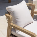 Celestin - Lot De 2 Fauteuils Jardin - Acacia/Corde Polypropylène/Tissu Polyester/Mousse Polyuréthane/Fibre Polyester - Beige/Gris/Marron