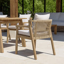 Celestin - Lot De 2 Fauteuils Jardin - Acacia/Corde Polypropylène/Tissu Polyester/Mousse Polyuréthane/Fibre Polyester - Beige/Gris/Marron