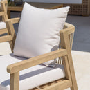 Celestin - Lot De 2 Fauteuils Jardin - Acacia/Corde Polypropylène/Tissu Polyester/Mousse Polyuréthane/Fibre Polyester - Beige/Gris/Marron
