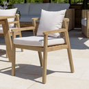 Celestin - Lot De 2 Fauteuils Jardin - Acacia/Corde Polypropylène/Tissu Polyester/Mousse Polyuréthane/Fibre Polyester - Beige/Gris/Marron