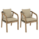 Celestin - Lot De 2 Fauteuils Jardin - Acacia/Corde Polypropylène/Tissu Polyester/Mousse Polyuréthane/Fibre Polyester - Vert/Gris/Marron