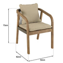 Celestin - Lot De 2 Fauteuils Jardin - Acacia/Corde Polypropylène/Tissu Polyester/Mousse Polyuréthane/Fibre Polyester - Vert/Gris/Marron