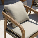 Celestin - Lot De 2 Fauteuils Jardin - Acacia/Corde Polypropylène/Tissu Polyester/Mousse Polyuréthane/Fibre Polyester - Vert/Gris/Marron