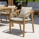 Celestin - Lot De 2 Fauteuils Jardin - Acacia/Corde Polypropylène/Tissu Polyester/Mousse Polyuréthane/Fibre Polyester - Vert/Gris/Marron