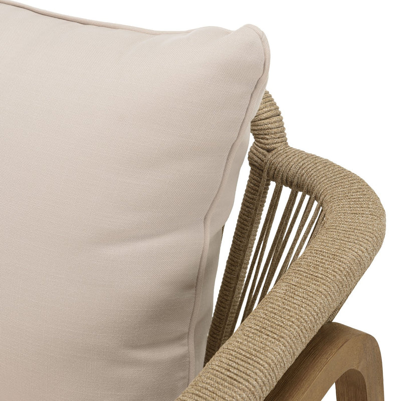 Celestin - Salon De Jardin - Acacia/Corde Polypropylène/Tissu Polyester/Mousse Polyuréthane/Fibre Polyester - Beige/Gris/Marron