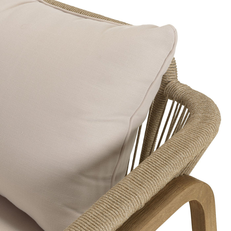 Celestin - Salon De Jardin - Acacia/Corde Polypropylène/Tissu Polyester/Mousse Polyuréthane/Fibre Polyester - Beige/Gris/Marron