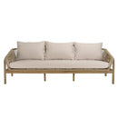 Celestin - Salon De Jardin - Acacia/Corde Polypropylène/Tissu Polyester/Mousse Polyuréthane/Fibre Polyester - Beige/Gris/Marron