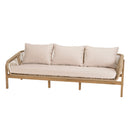 Celestin - Salon De Jardin - Acacia/Corde Polypropylène/Tissu Polyester/Mousse Polyuréthane/Fibre Polyester - Beige/Gris/Marron