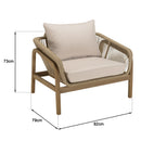 Celestin - Salon De Jardin - Acacia/Corde Polypropylène/Tissu Polyester/Mousse Polyuréthane/Fibre Polyester - Beige/Gris/Marron