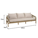 Celestin - Salon De Jardin - Acacia/Corde Polypropylène/Tissu Polyester/Mousse Polyuréthane/Fibre Polyester - Beige/Gris/Marron
