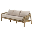 Celestin - Salon De Jardin - Acacia/Corde Polypropylène/Tissu Polyester/Mousse Polyuréthane/Fibre Polyester - Beige/Gris/Marron