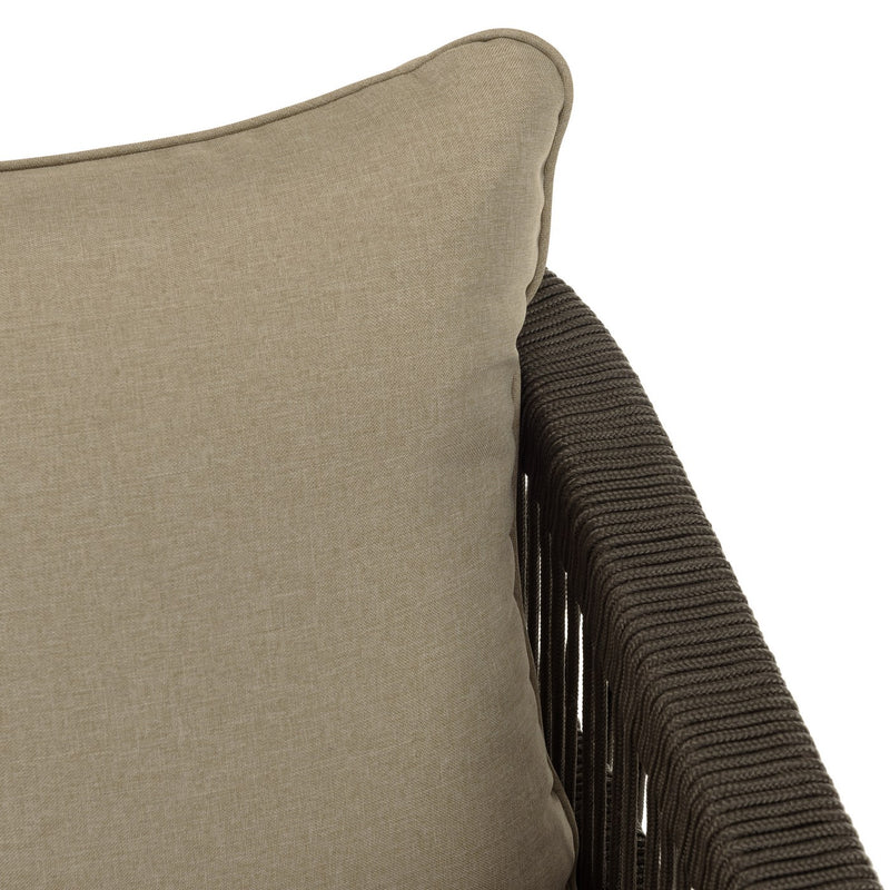 Celestin - Salon De Jardin - Acacia/Corde Polypropylène/Tissu Polyester/Mousse Polyuréthane/Fibre Polyester - Vert/Gris/Marron