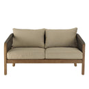 Celestin - Salon De Jardin - Acacia/Corde Polypropylène/Tissu Polyester/Mousse Polyuréthane/Fibre Polyester - Vert/Gris/Marron