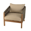 Celestin - Salon De Jardin - Acacia/Corde Polypropylène/Tissu Polyester/Mousse Polyuréthane/Fibre Polyester - Vert/Gris/Marron