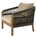 Celestin - Salon De Jardin - Acacia/Corde Polypropylène/Tissu Polyester/Mousse Polyuréthane/Fibre Polyester - Vert/Gris/Marron