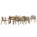 Celestin - Salon De Jardin - Acacia/Corde Polypropylène/Tissu Polyester/Mousse Polyuréthane/Fibre Polyester - Beige/Gris/Marron