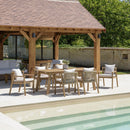 Celestin - Salon De Jardin - Acacia/Corde Polypropylène/Tissu Polyester/Mousse Polyuréthane/Fibre Polyester - Beige/Gris/Marron