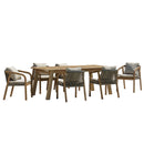 Celestin - Salon De Jardin - Acacia/Corde Polypropylène/Tissu Polyester/Mousse Polyuréthane/Fibre Polyester - Gris/Marron/Vert
