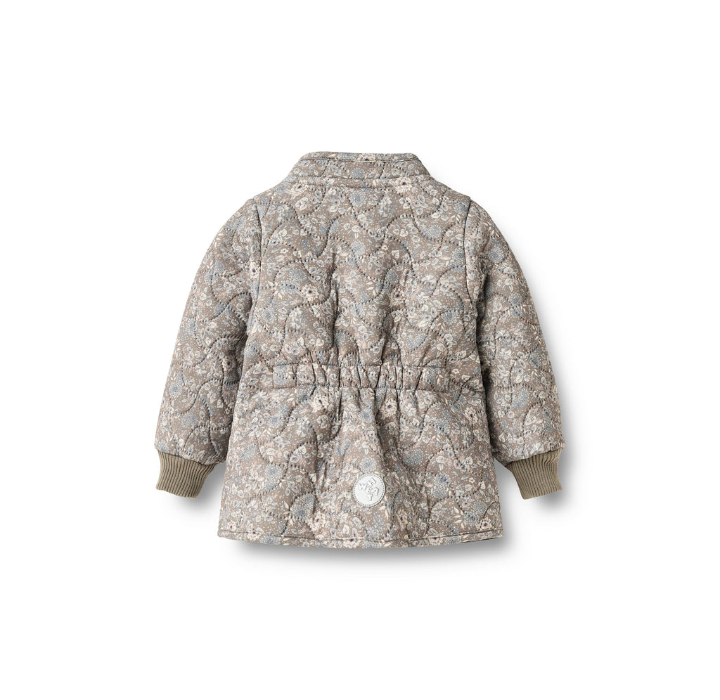 Giacca termica Thilde - Fiori grigio pietra