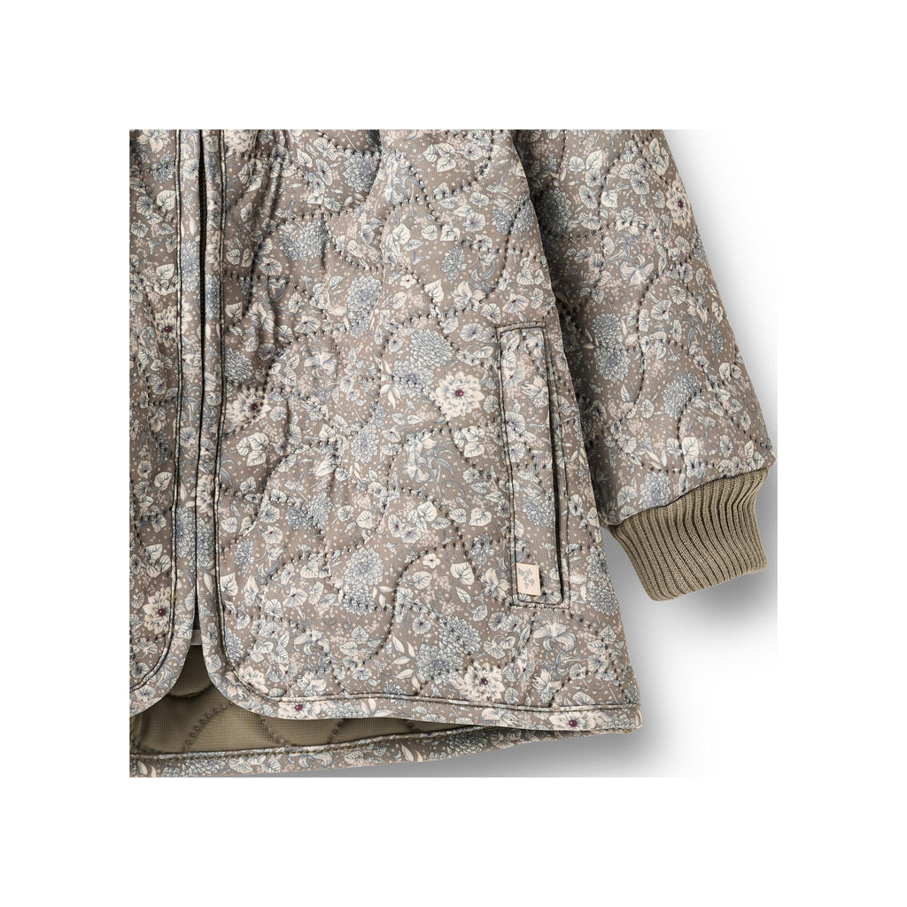 Giacca termica Thilde - Fiori grigio pietra