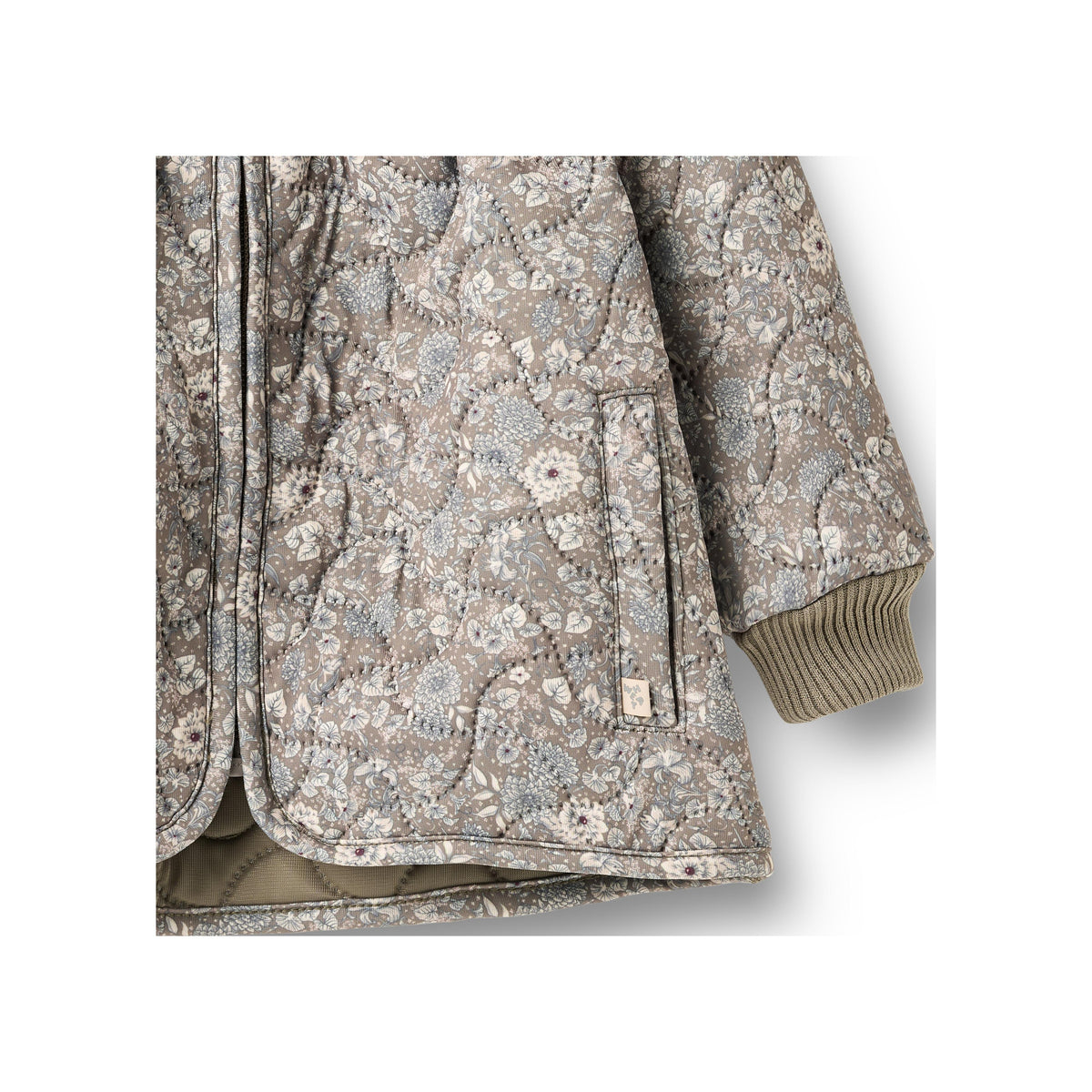 Giacca termica Thilde - Fiori grigio pietra