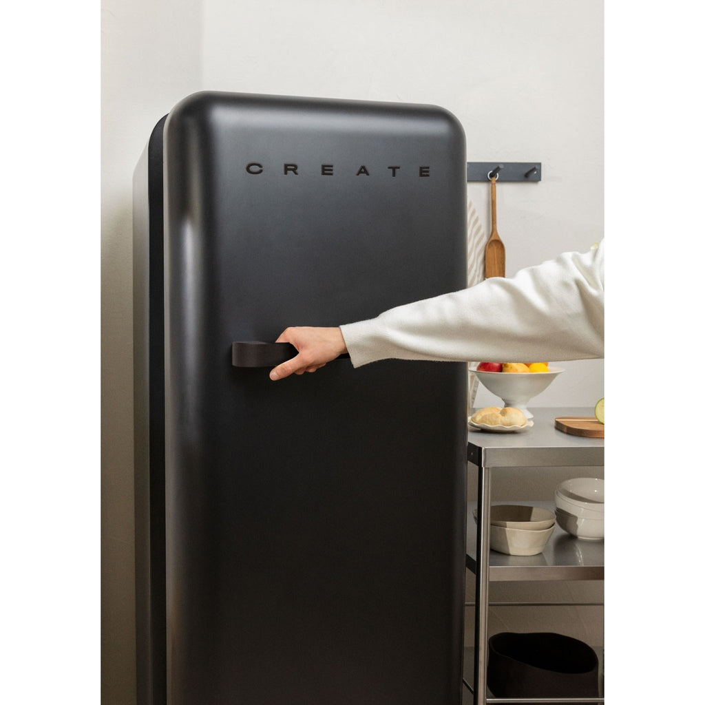 Retro Fridge 281L - Retro Fridge - Black with Black Handles